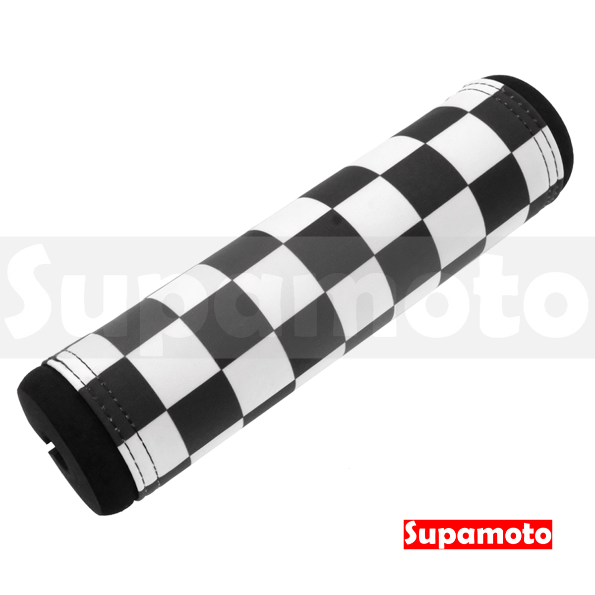 -Supamoto- 橫桿護胸—黑白格 (保護套/棋盤格/扶手/貨架/書包架/防撞/復古/越野/滑胎)
