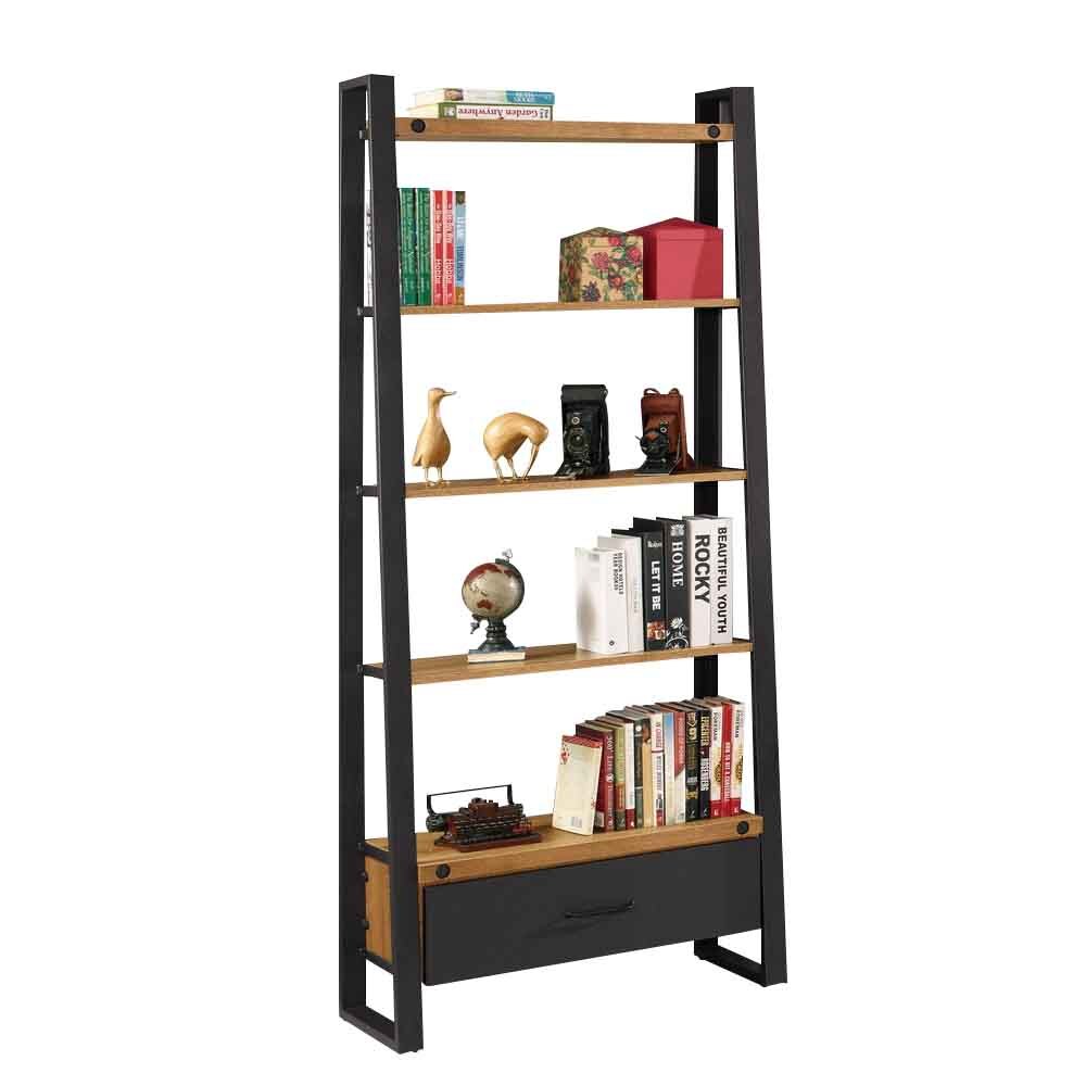 克蒙2.7尺工業風開放式一抽書架/五層架/展示置物架