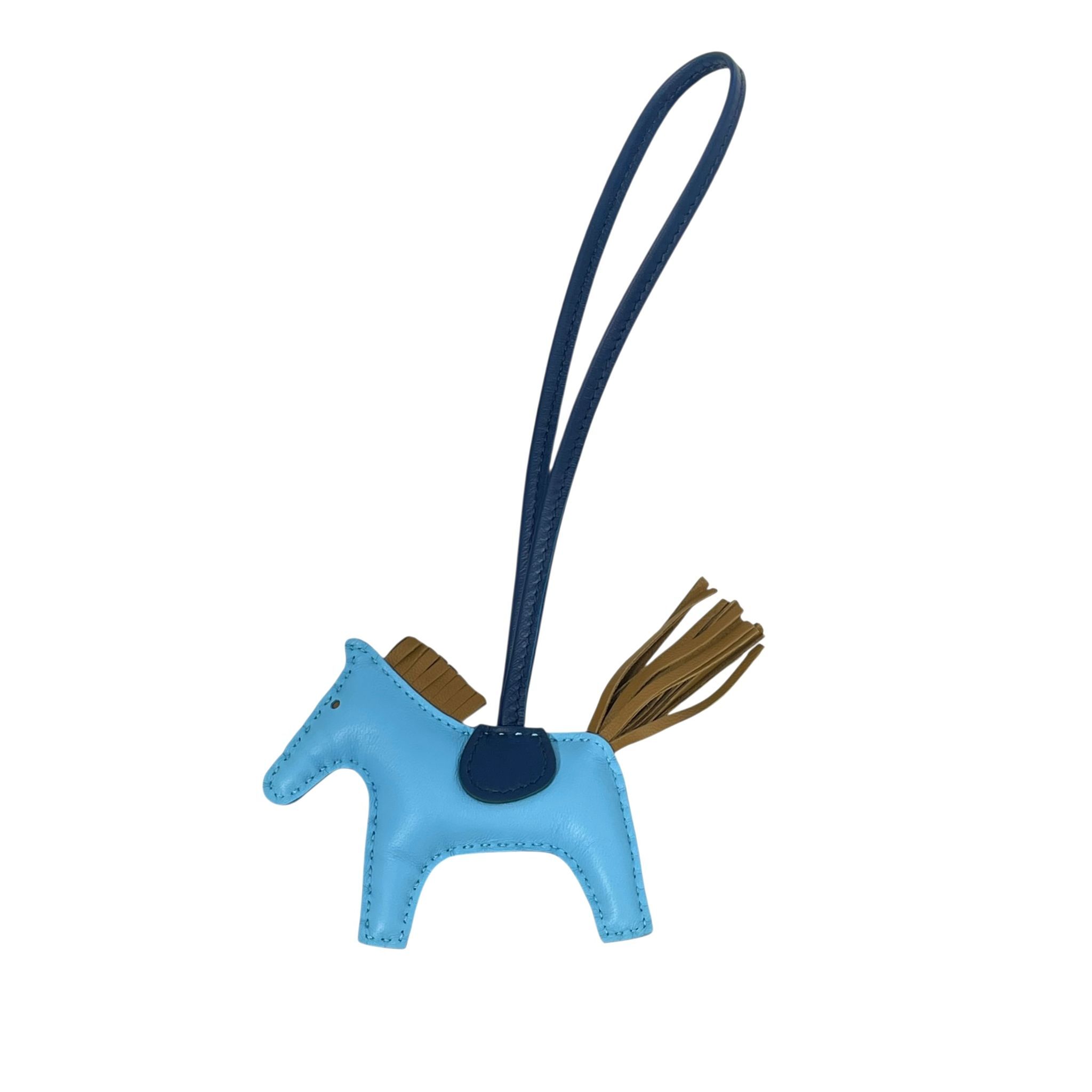 全新Hermes馬仔 PM小碼 D刻 藍色/啡色 RODEO CHARM #BRAND NEW #香榭站正品