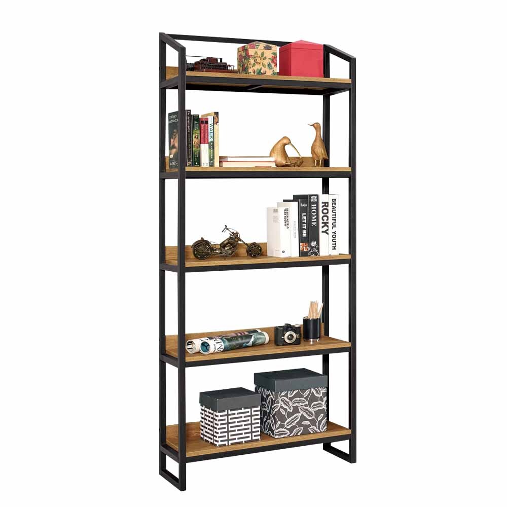 克蒙2.7尺工業風開放式書架/五層架/展示置物架