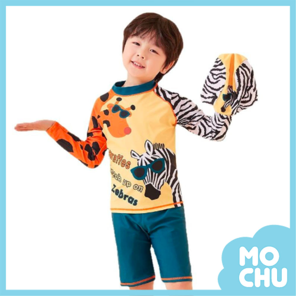 長頸鹿好朋友長袖兩件式泳裝