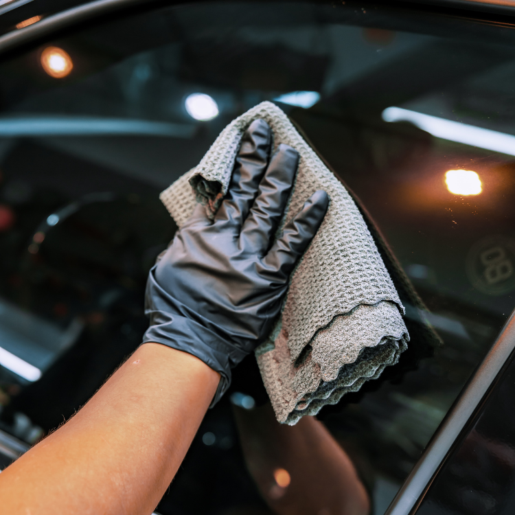 RD1 華夫格玻璃布｜汽車玻璃 × 後視鏡專用清潔布｜吸水不留痕｜細纖柔軟好收邊