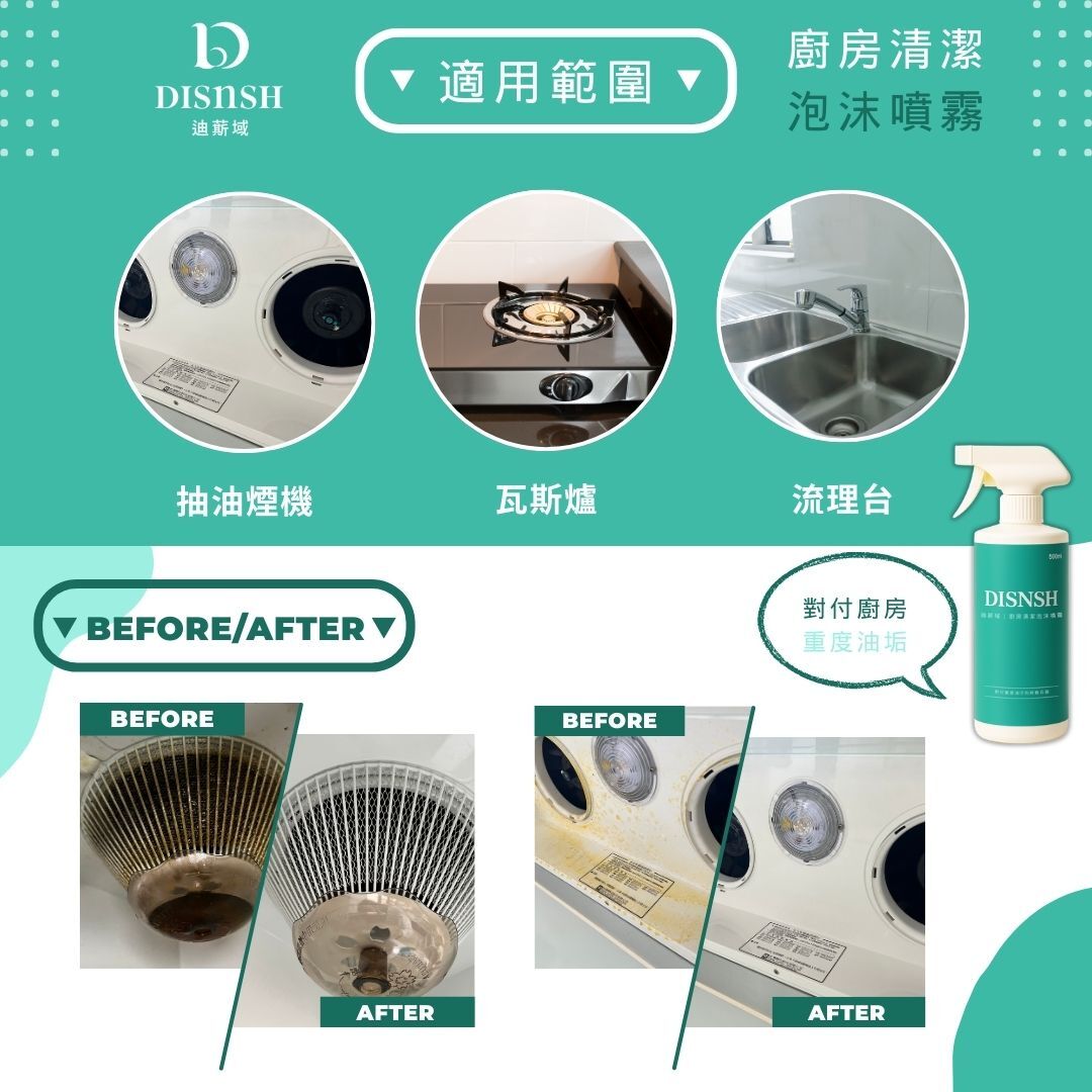 Disnsh迪䔮域 - 廚房清潔泡沫噴霧 (500ml)
