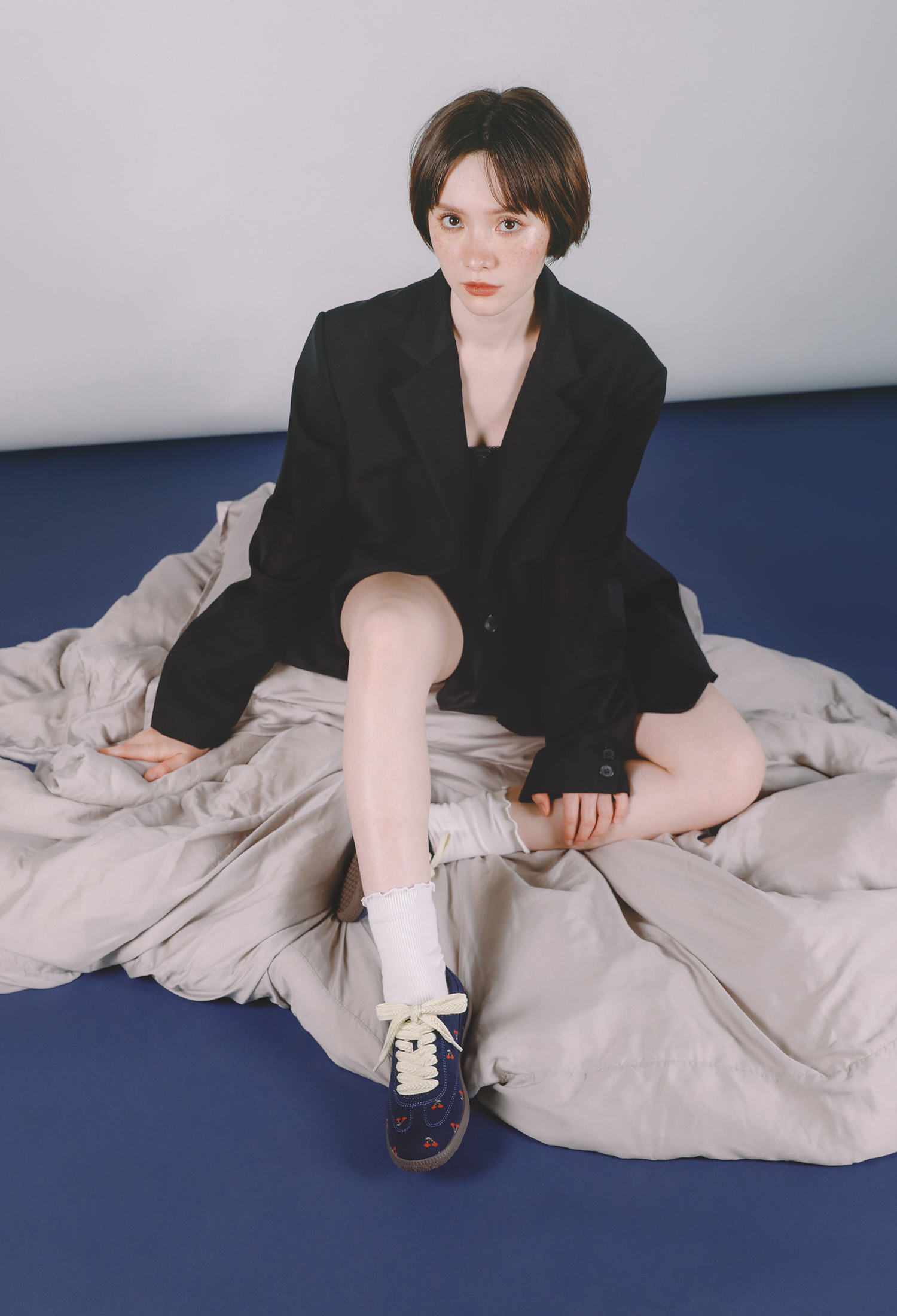 櫻桃復古休閒鞋 海藍