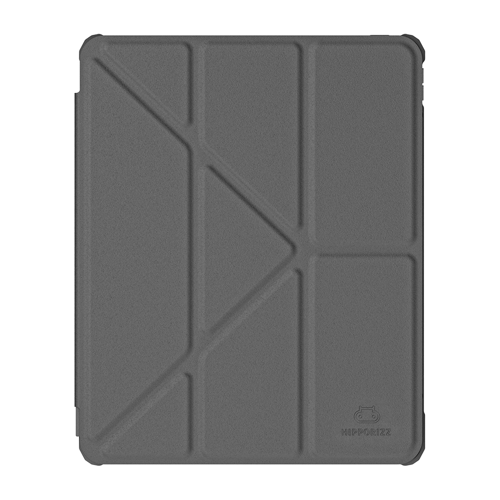 【 Hipporizz 】Origo 晶透筆槽防摔殼 iPad Air 11吋 - M2/M3/M4（深灰）