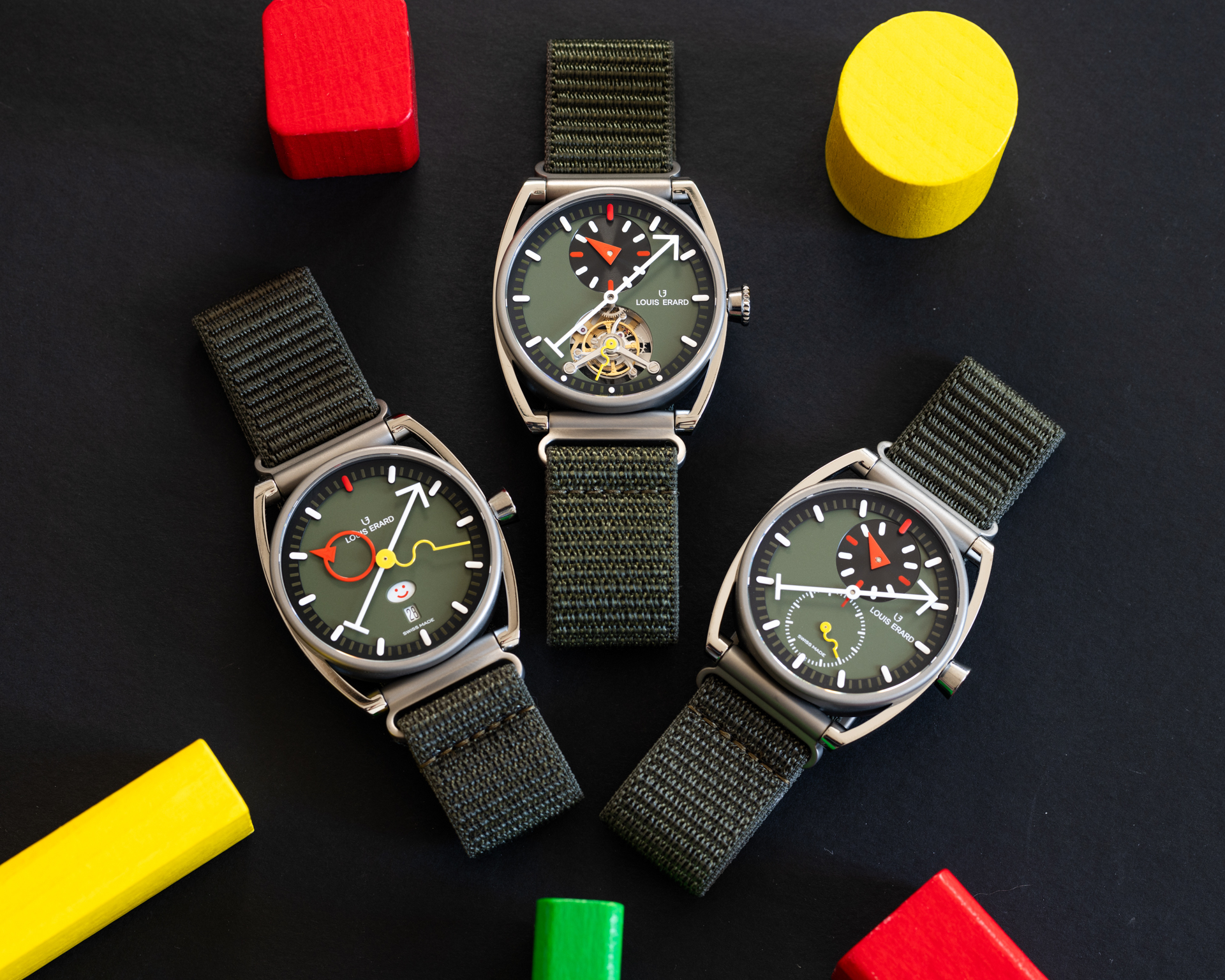 Le Régulateur Tourbillon Louis Erard x Alain Silberstein Khaki規範指針陀飛輪腕錶