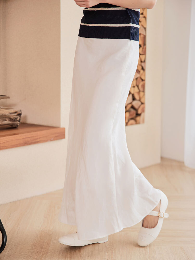 莫代爾側拉鍊輕柔半身裙