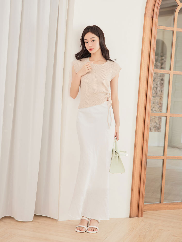 莫代爾側拉鍊輕柔半身裙