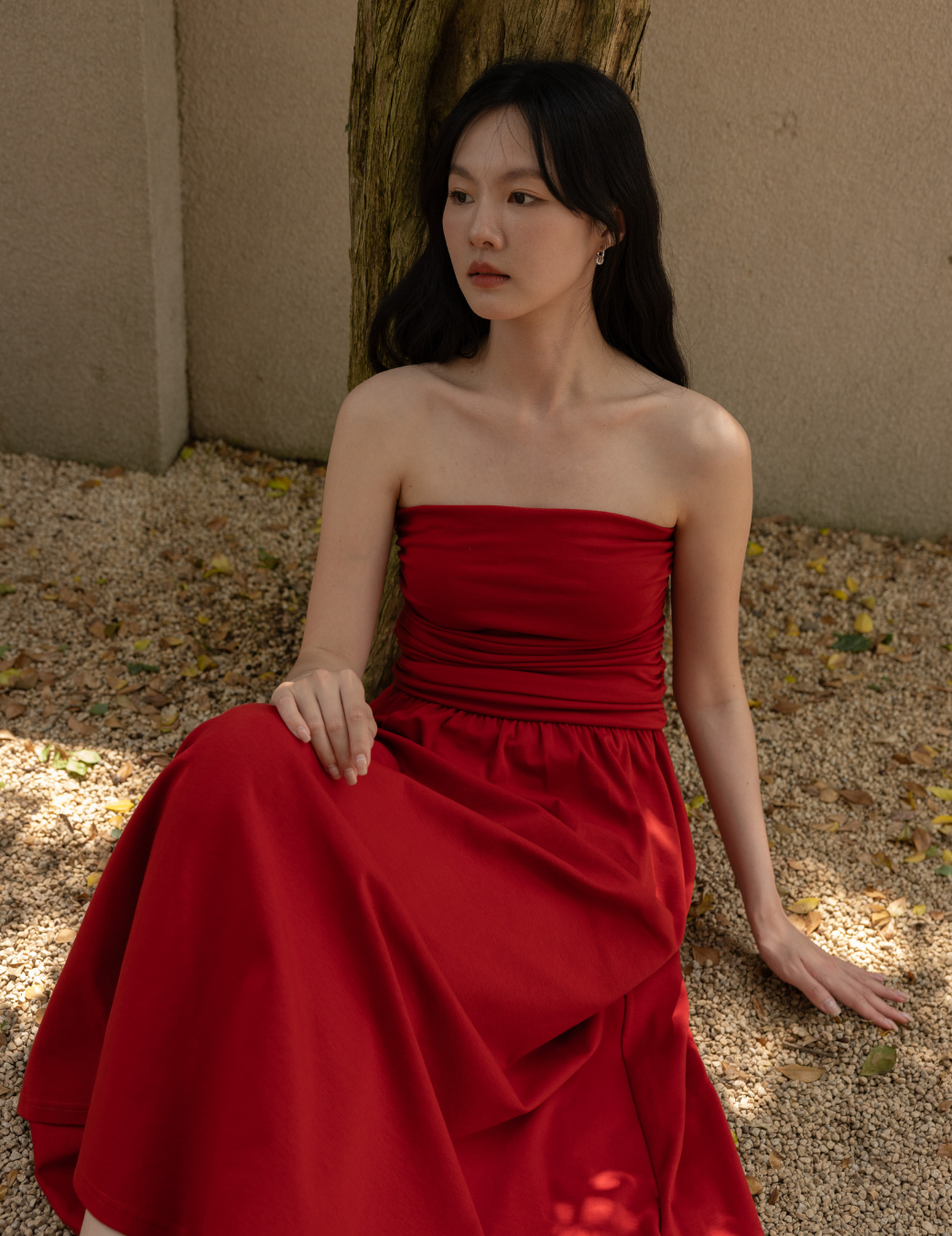 抓皺修身彈性長洋（3尺寸）