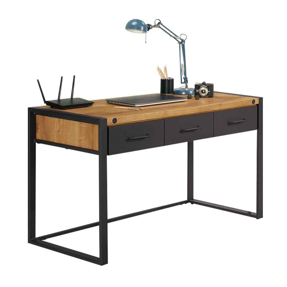 克蒙4尺工業風三抽書桌/工作桌