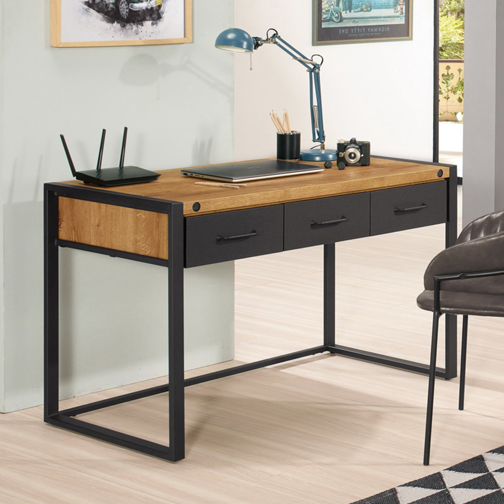 克蒙4尺工業風三抽書桌/工作桌