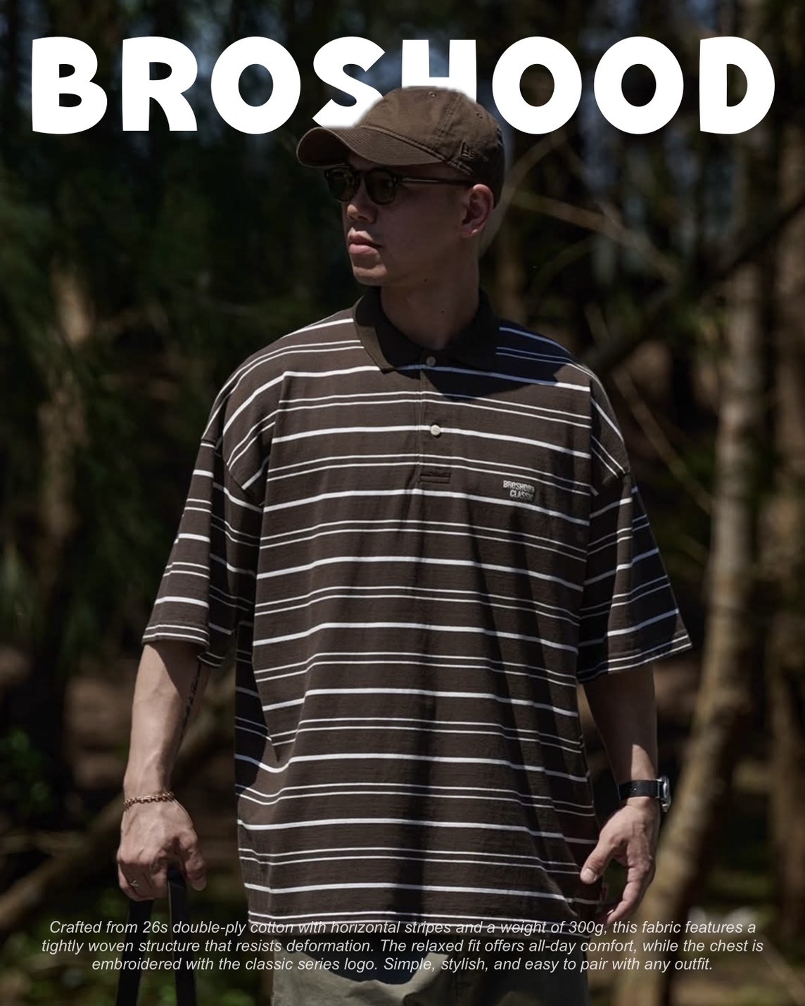 #預購 Broshood 25SS 日系 休閒 簡約 橫條紋 Polo衫 短袖