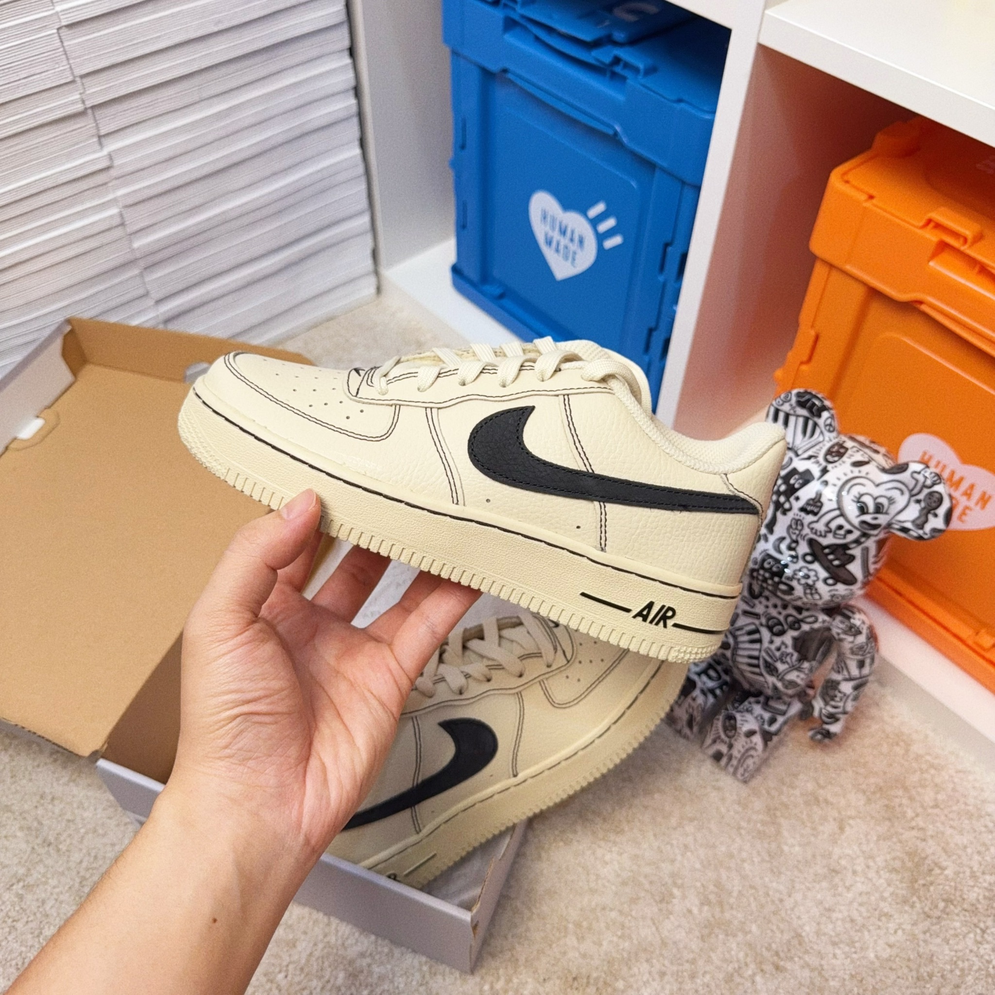 Nike Air Force 1 LV8 歐洲限定 奶油黑 外縫線 黑勾 AF1 HJ4563-200