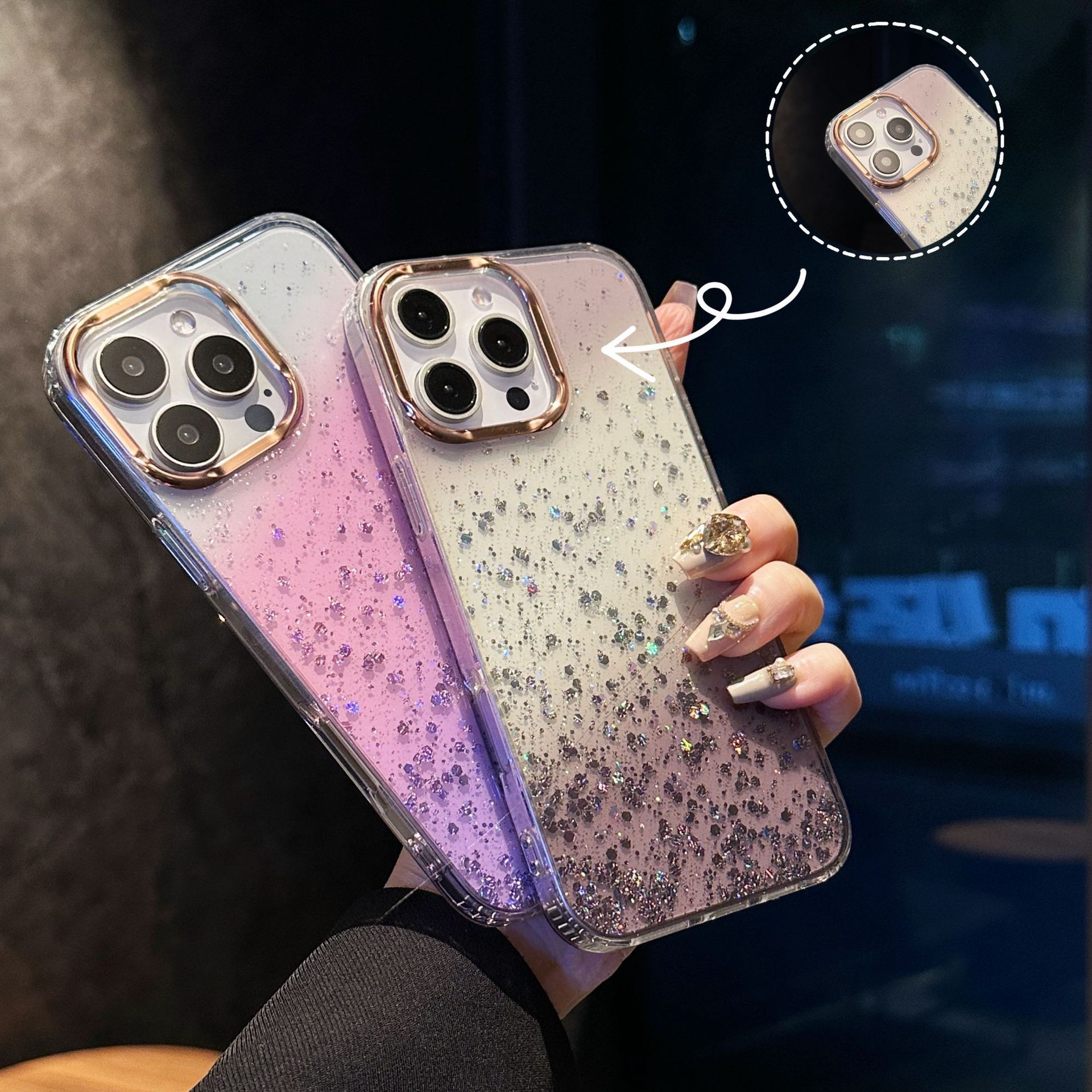 全新磁吸款【 iPhone閃耀星空 - 金屬鏡頭軟邊硬殼手機殼】  適用於 iPhone 16系列 15系列14系列13系列12系列