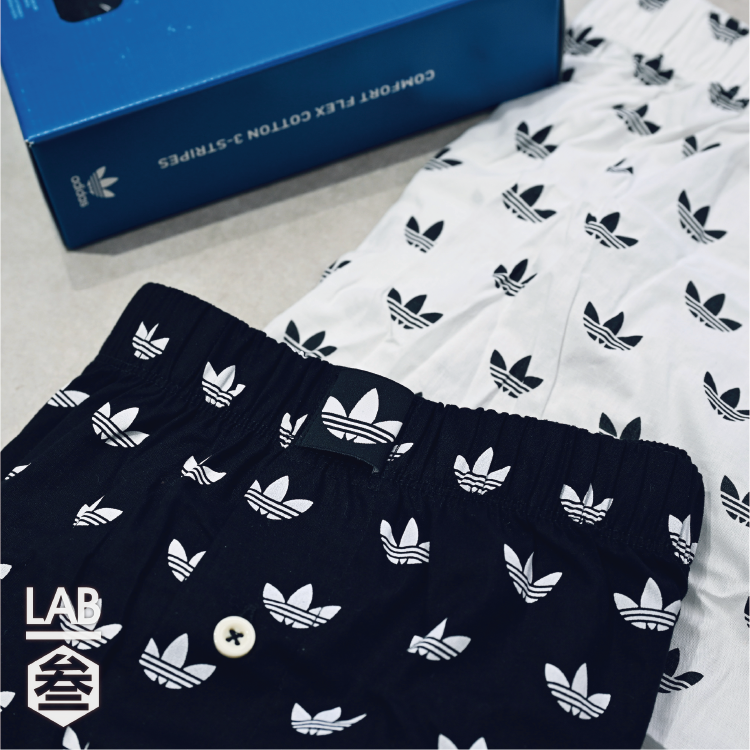 【 adidas AUW M CCC1 棉質寬四角內褲組 2PACK - 黑/白 】
