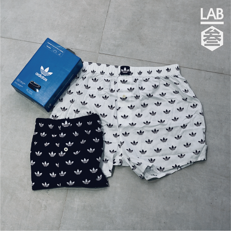 【 adidas AUW M CCC1 棉質寬四角內褲組 2PACK - 黑/白 】