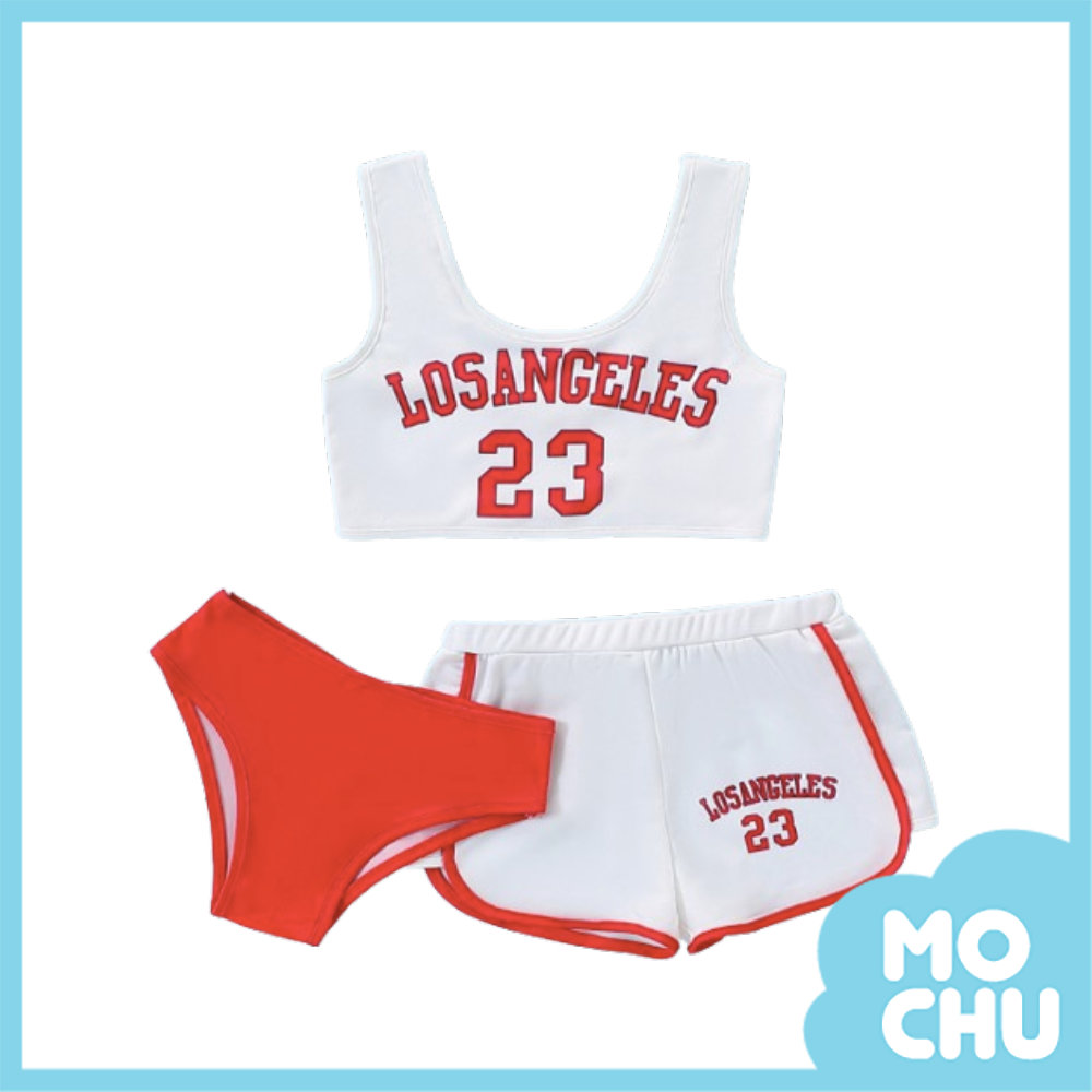 運動風三件式泳裝套裝