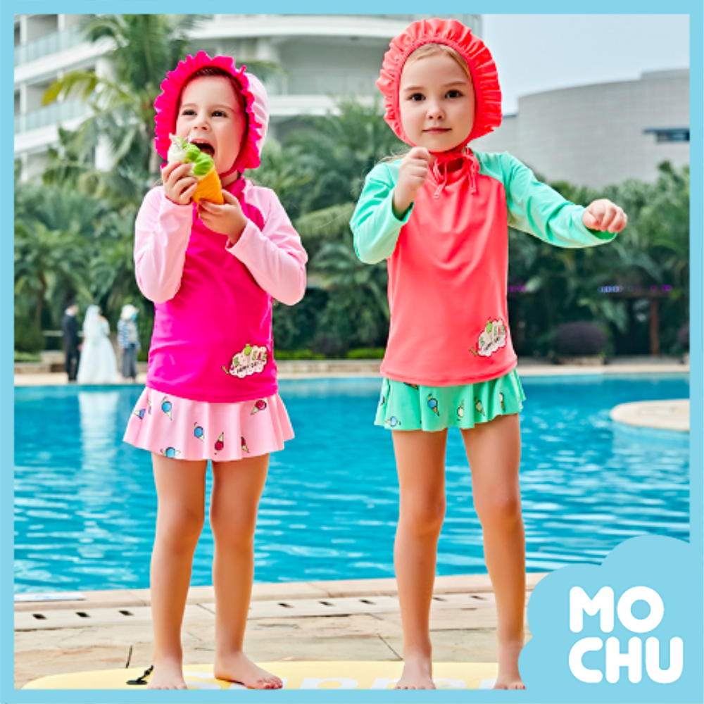 好吃冰淇淋長袖兩件式泳裝(二色)