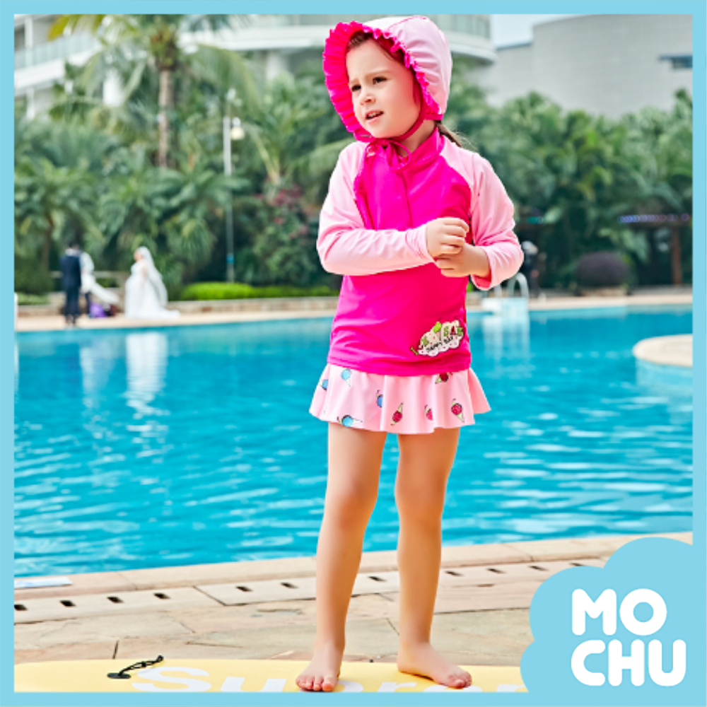 好吃冰淇淋長袖兩件式泳裝(二色)