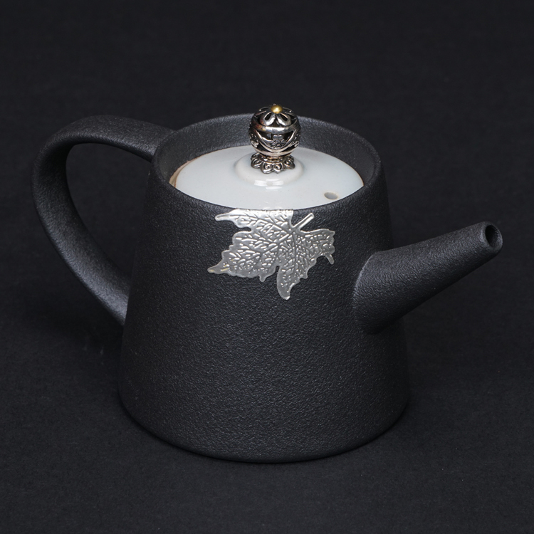 鹿港窯禮品館│銀鑲雅陶3入旅行茶具組