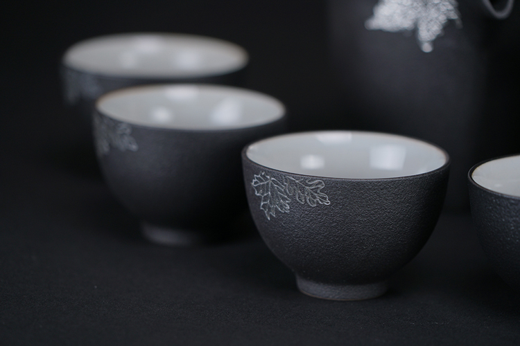 鹿港窯禮品館│銀鑲雅陶3入旅行茶具組