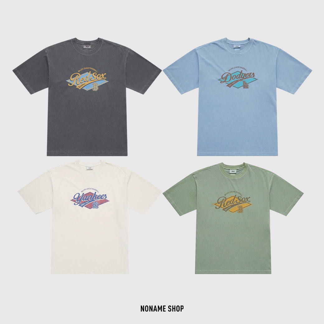 <> MLB VARSITY 系列 Karina 章若楠 同款 復古 水洗 短袖 四色 (男款)