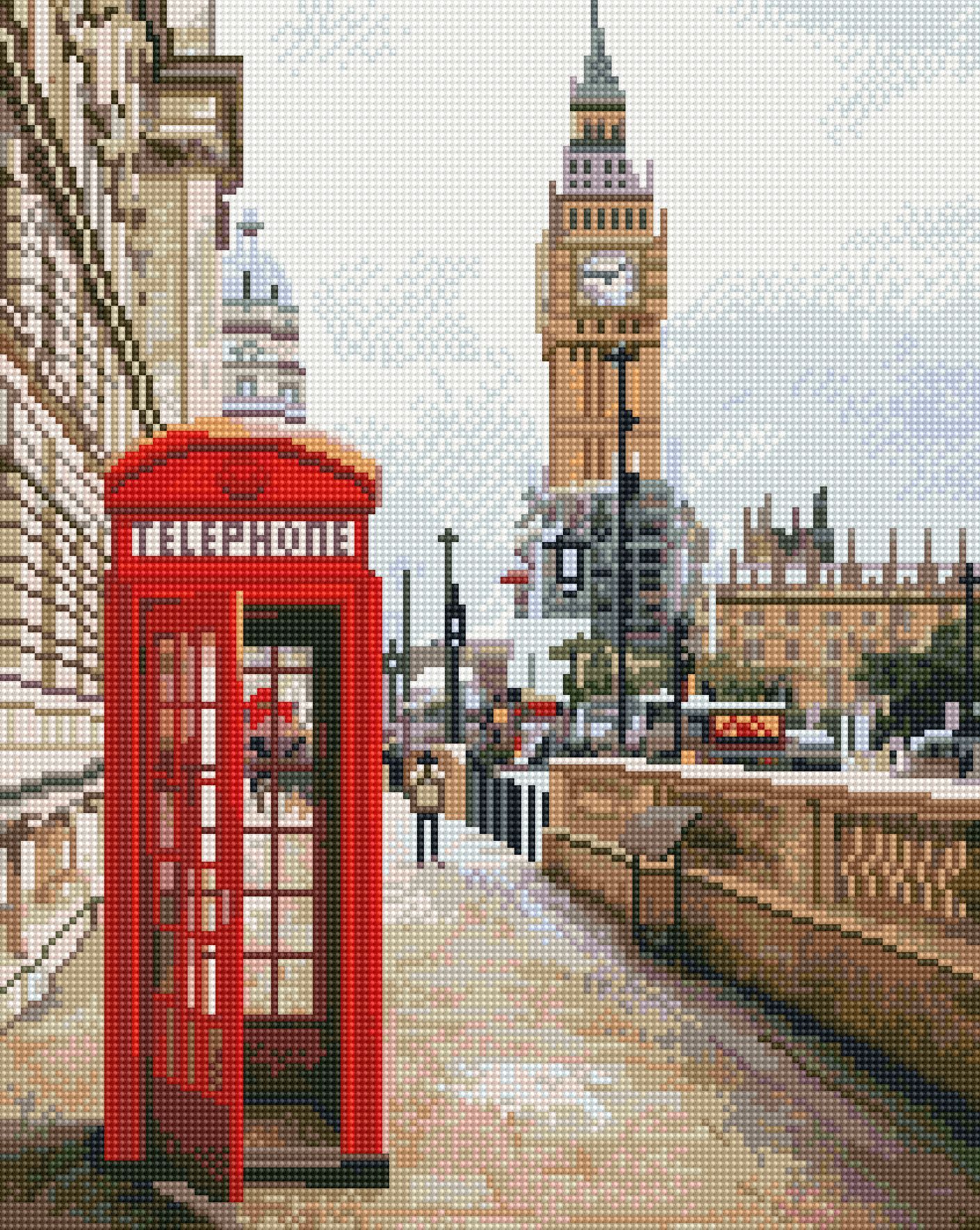 藝術生活 鑽石新設計 滿版立體鑽石畫【GJ4793】倫敦呼喚   40*50CM