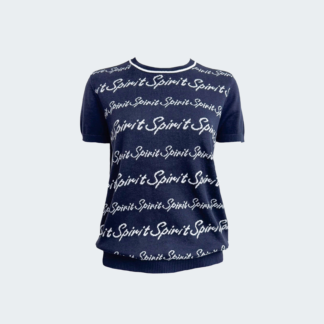 美式滿版文字針織高級匹馬純棉上衣