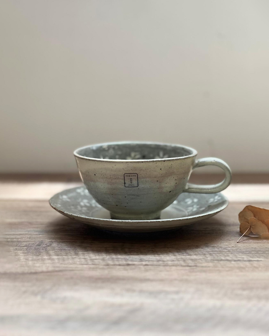 六魯 手工陶器 花占杯碟套裝｜Blut's