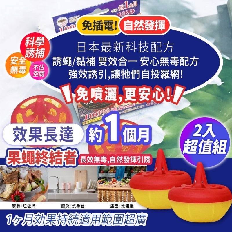 日本大爆款100%果蠅誘捕盒 2入組/盒