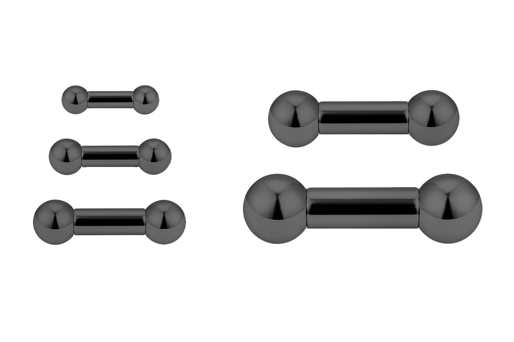 Prince Albert Piercing Black PVD Barbell (Externally Threaded)