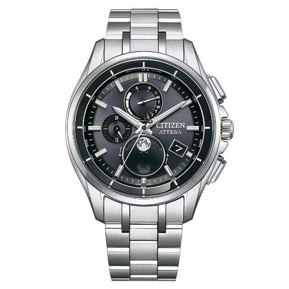 【Citizen 星辰】BY1001-66E 月相 三眼計時 萬年曆 超級鈦金屬 光動能 手錶