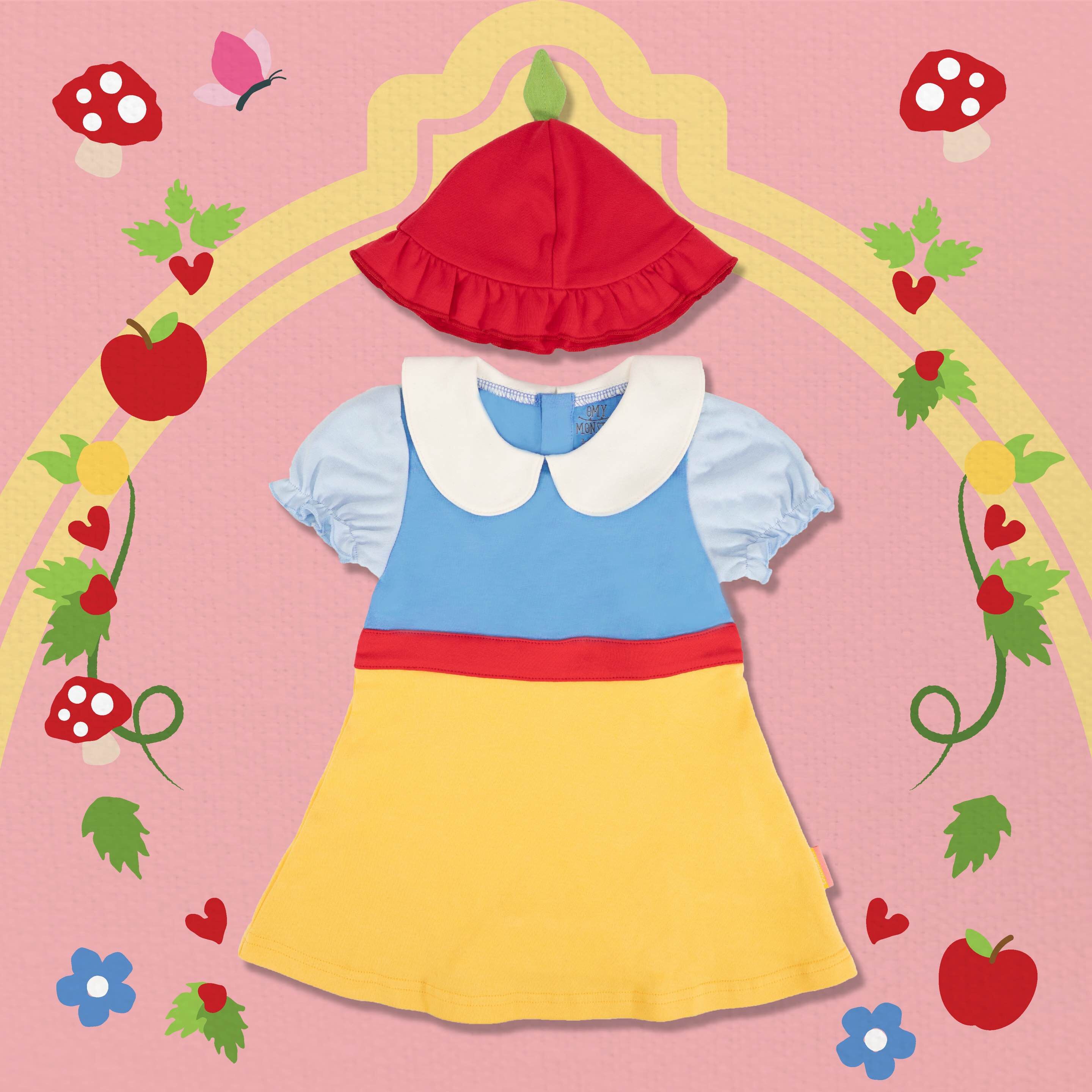 甜美蘋果公主造型連帽短袖包屁套裝