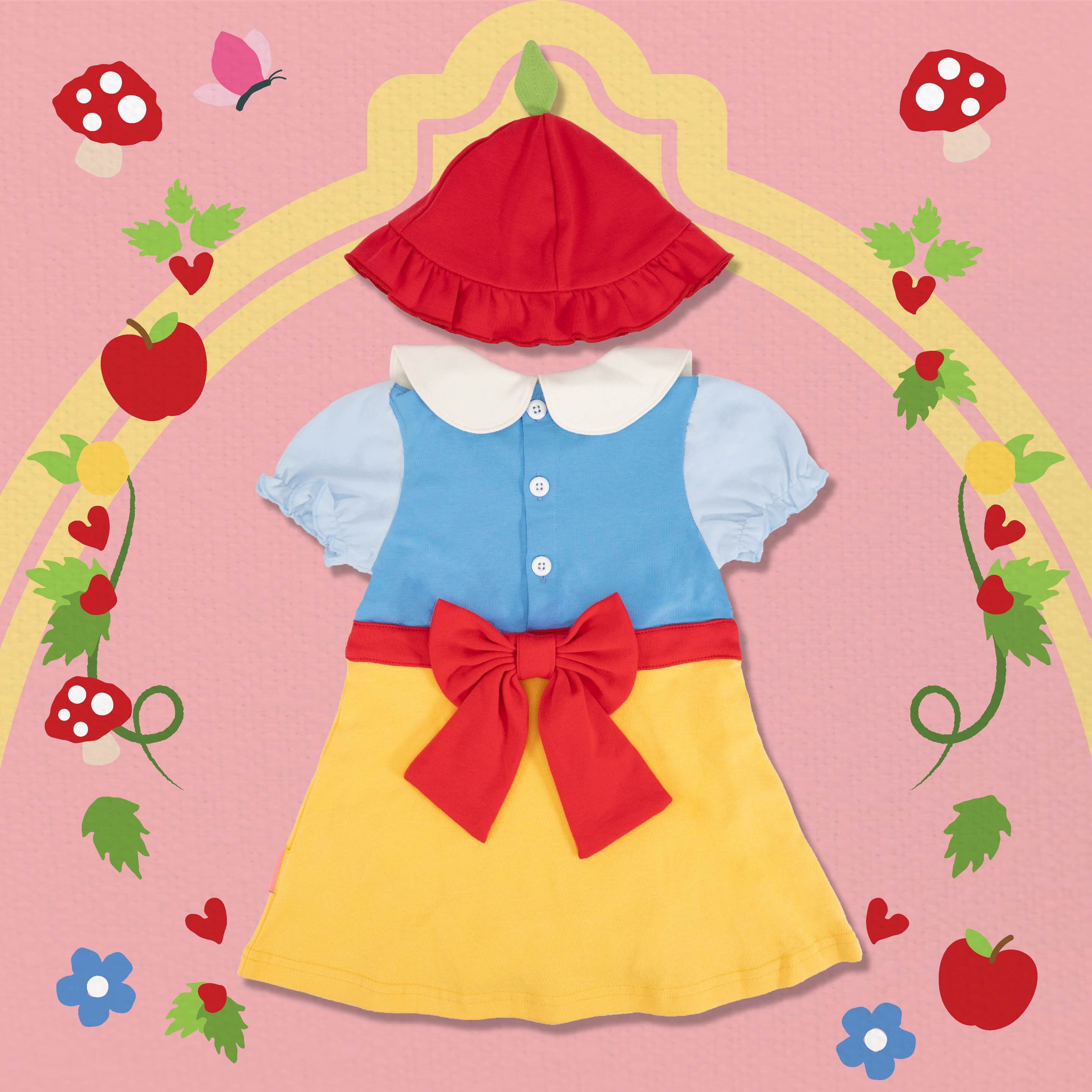 甜美蘋果公主造型連帽短袖包屁套裝