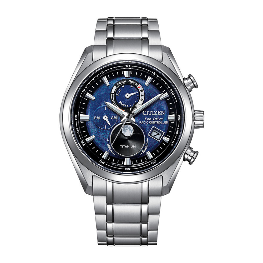 【Citizen 星辰】BY1010-81L 月相 日期星期顯示 萬年曆 鈦金屬 光動能 手錶