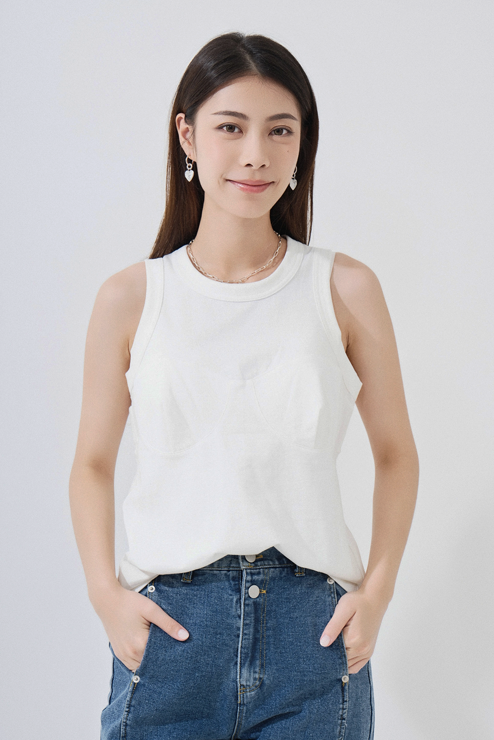 胸罩形拼布背心 (現貨款式）