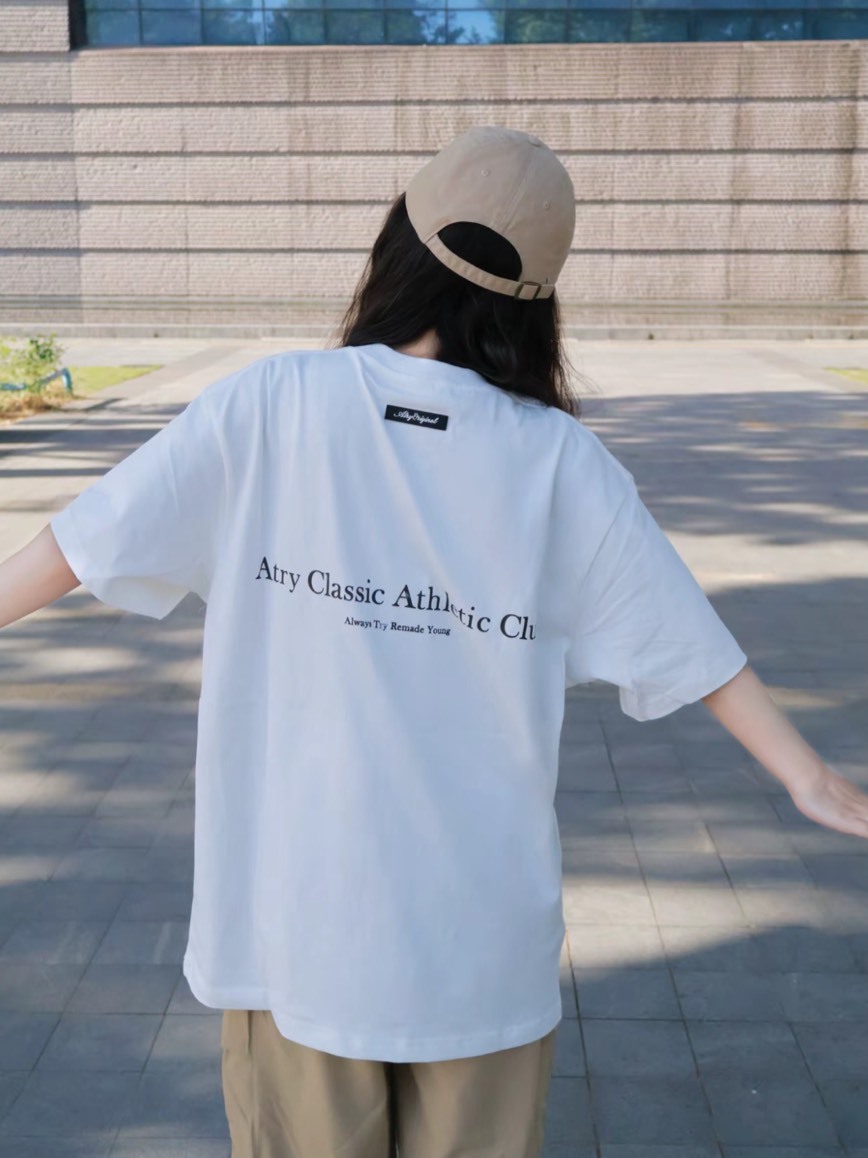 ATRY 字母系列圓領 落肩短T
