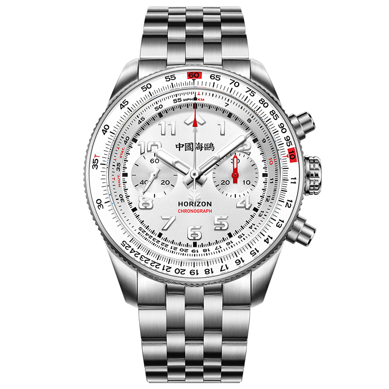 Seagull - 地平線系列 熊貓飛行員 計時碼表 413.17.1073