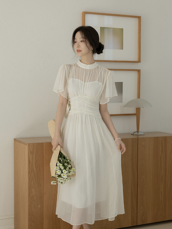 Clementine 飄逸感褶皺洋裝 [3色 / S,M,L ]