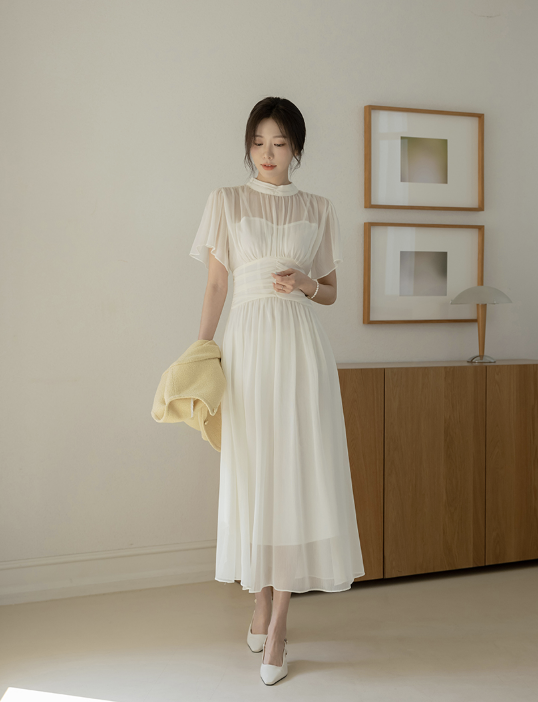 Clementine 飄逸感褶皺洋裝 [3色 / S,M,L ]