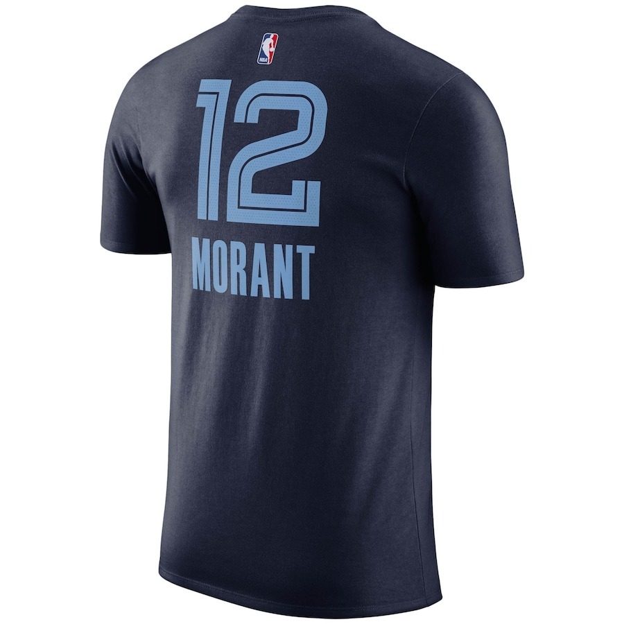 NBA短袖 Ja Morant 曼菲斯灰熊深藍 Icon Nike Player Name Tee 棉質短袖 全新