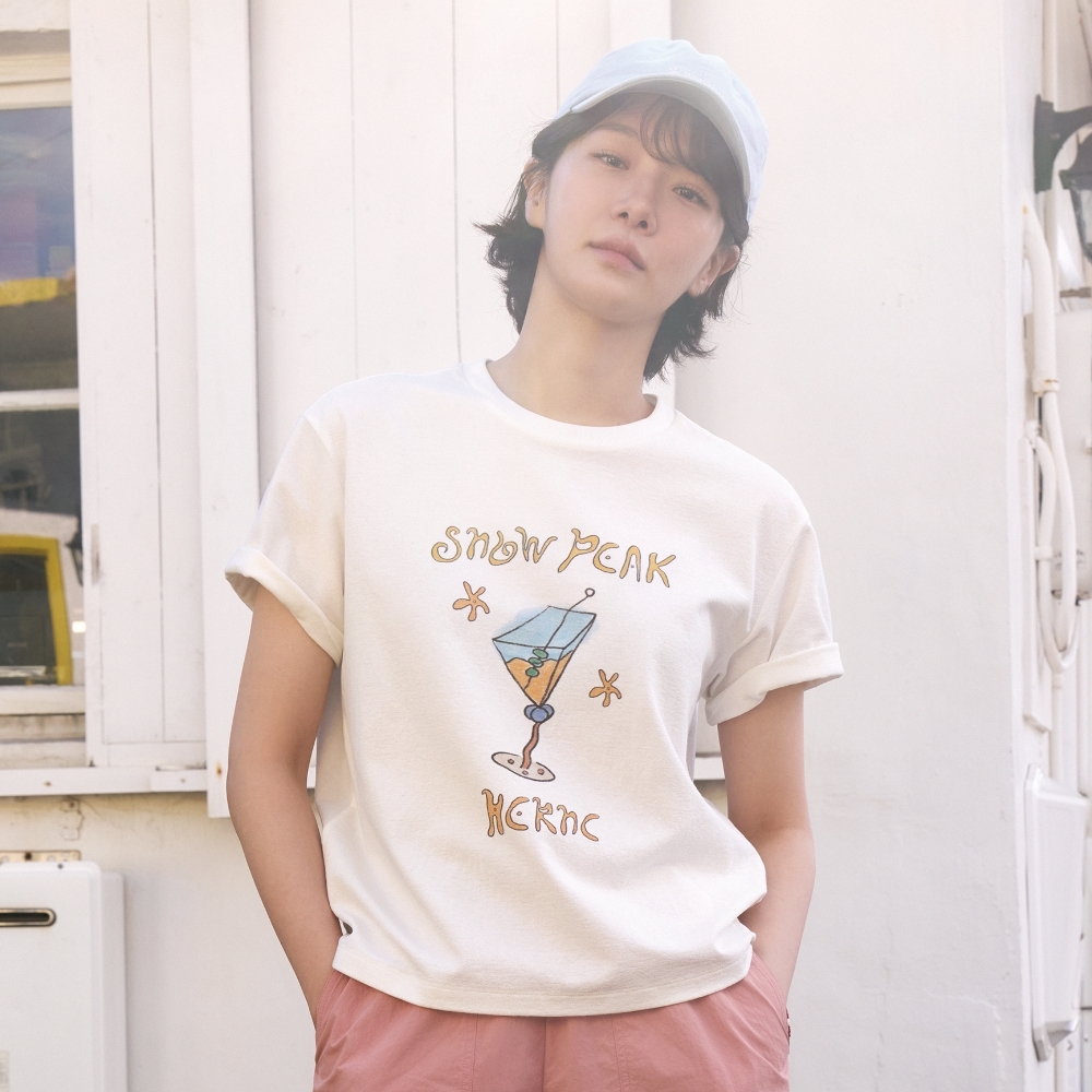 【代購】Snow Peak X Hernc 女 聯名 插畫 夏日系列 Semi Crop 短袖 S25MWFTS59