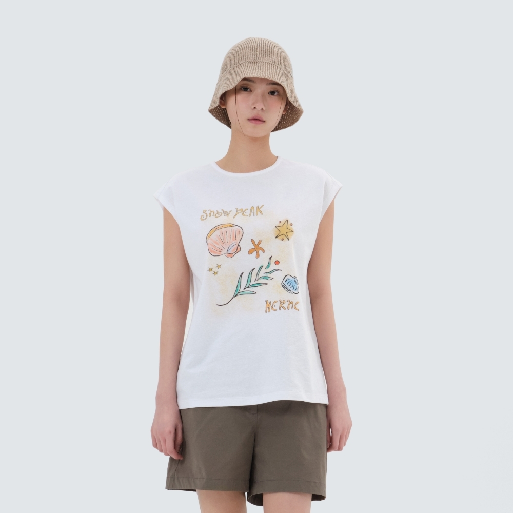 【代購】Snow Peak X Hernc 聯名 女 海洋插畫 Graphic 無袖 背心 S25MWWST59
