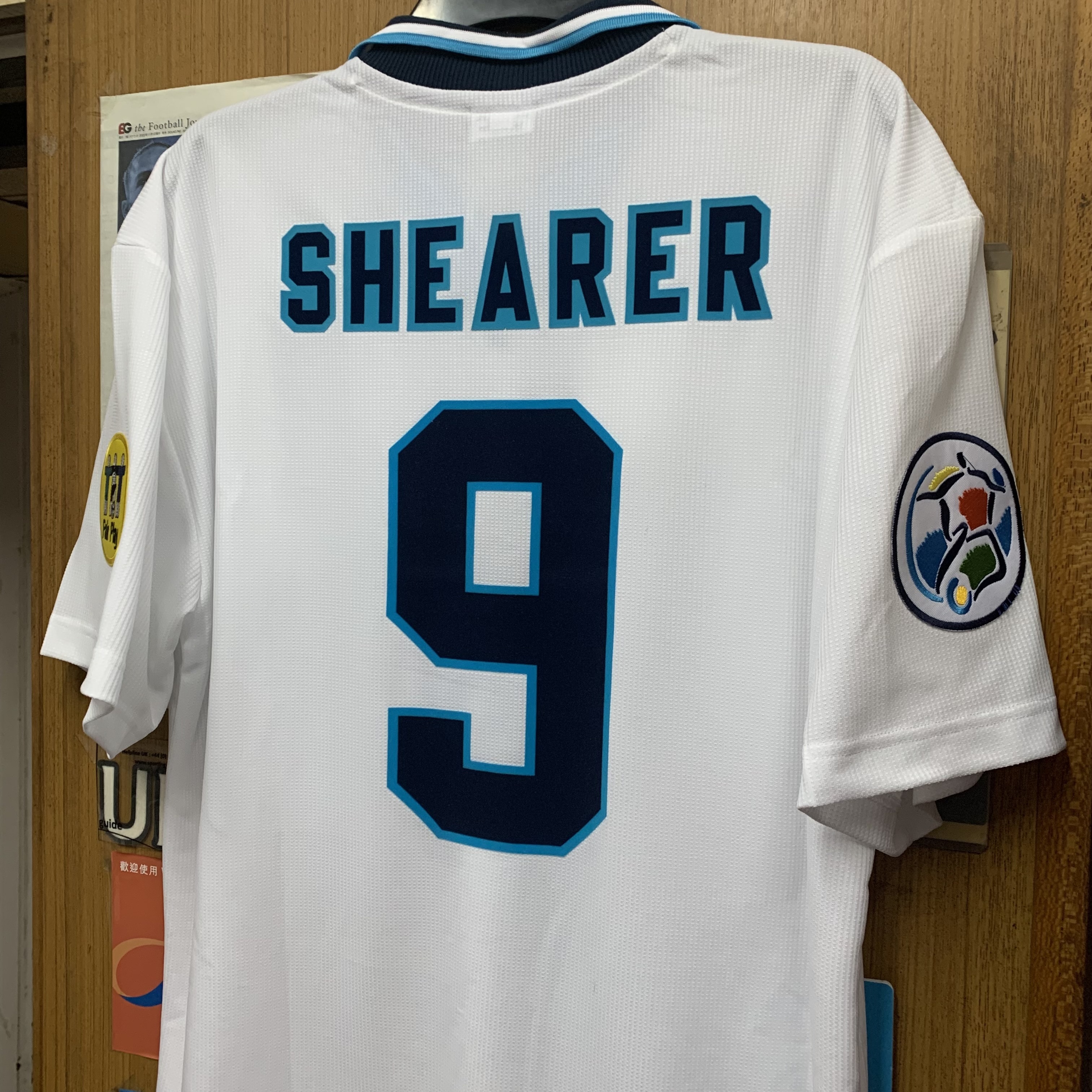 1996 ScoreDraw England Retro Home Shirt with 9 SHEARER [BNWT, XL 100% New]