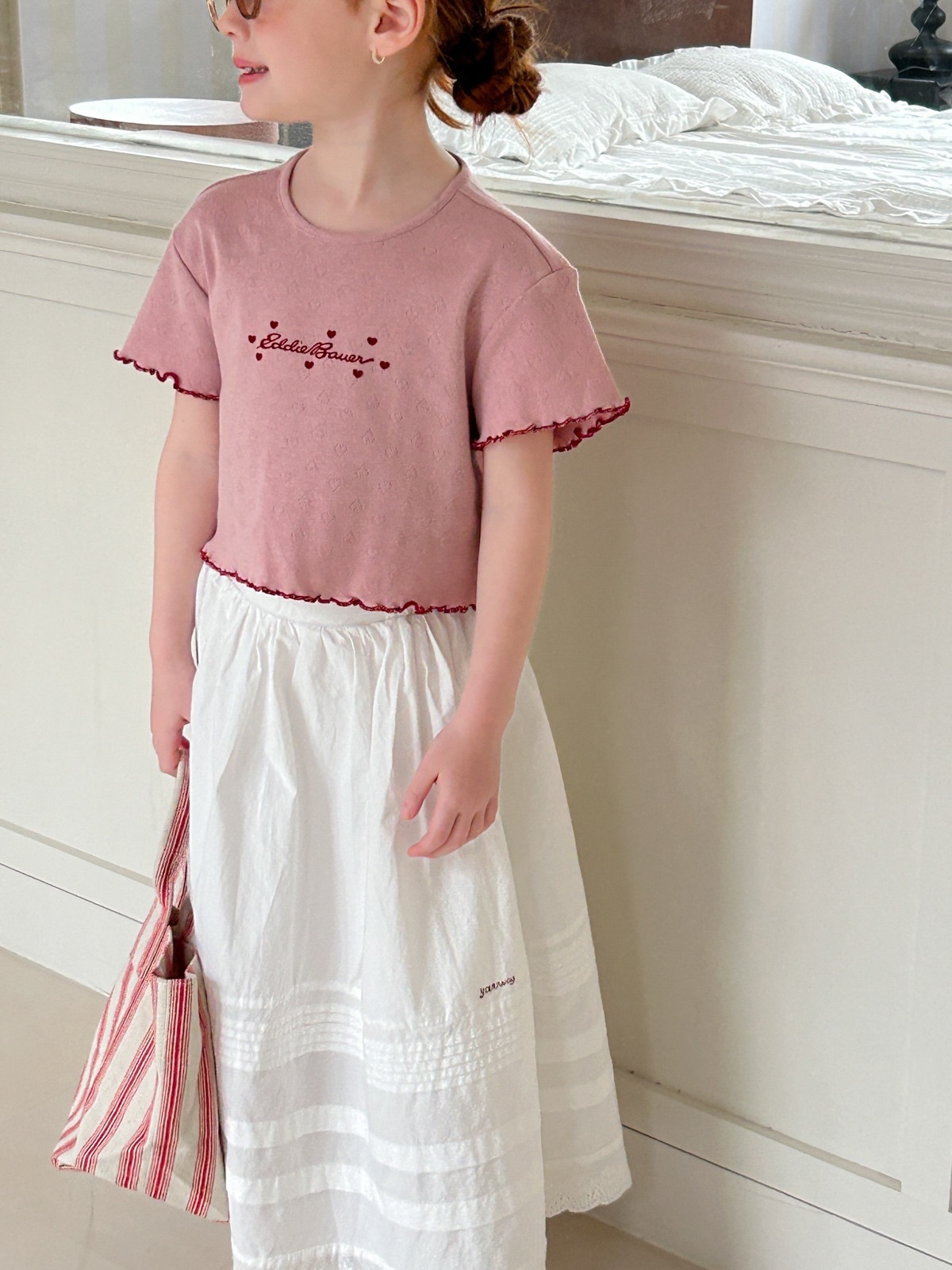 三色愛心字母短版上衣