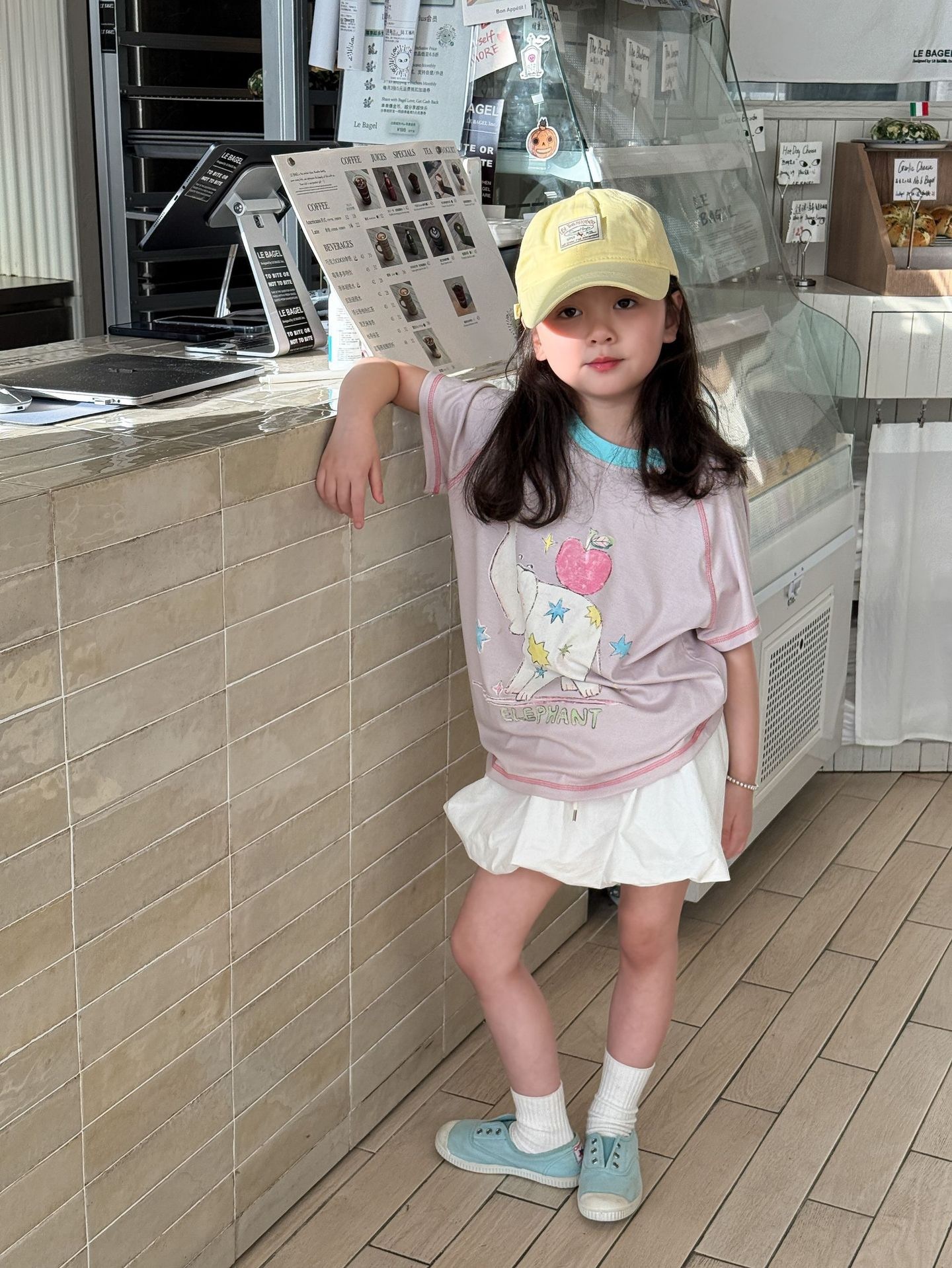 超軟涼感大象上衣/白色花苞短褲