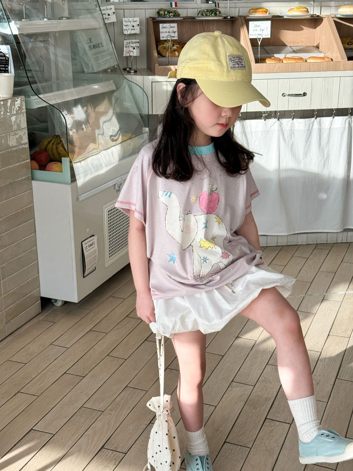 超軟涼感大象上衣/白色花苞短褲