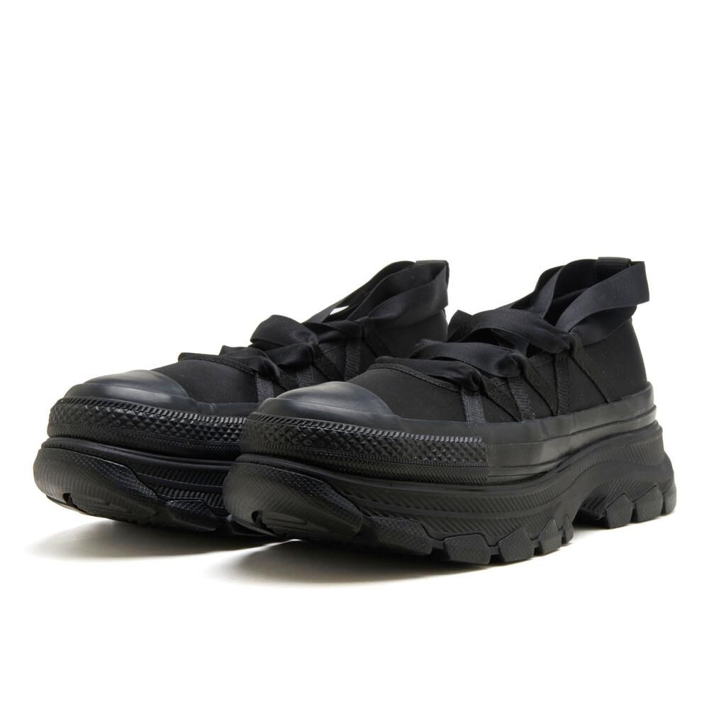 Converse AS Trekwave BL OX 日本限定 黑色 全黑化 緞帶 芭蕾舞 增高 厚底 帆布鞋 31314871