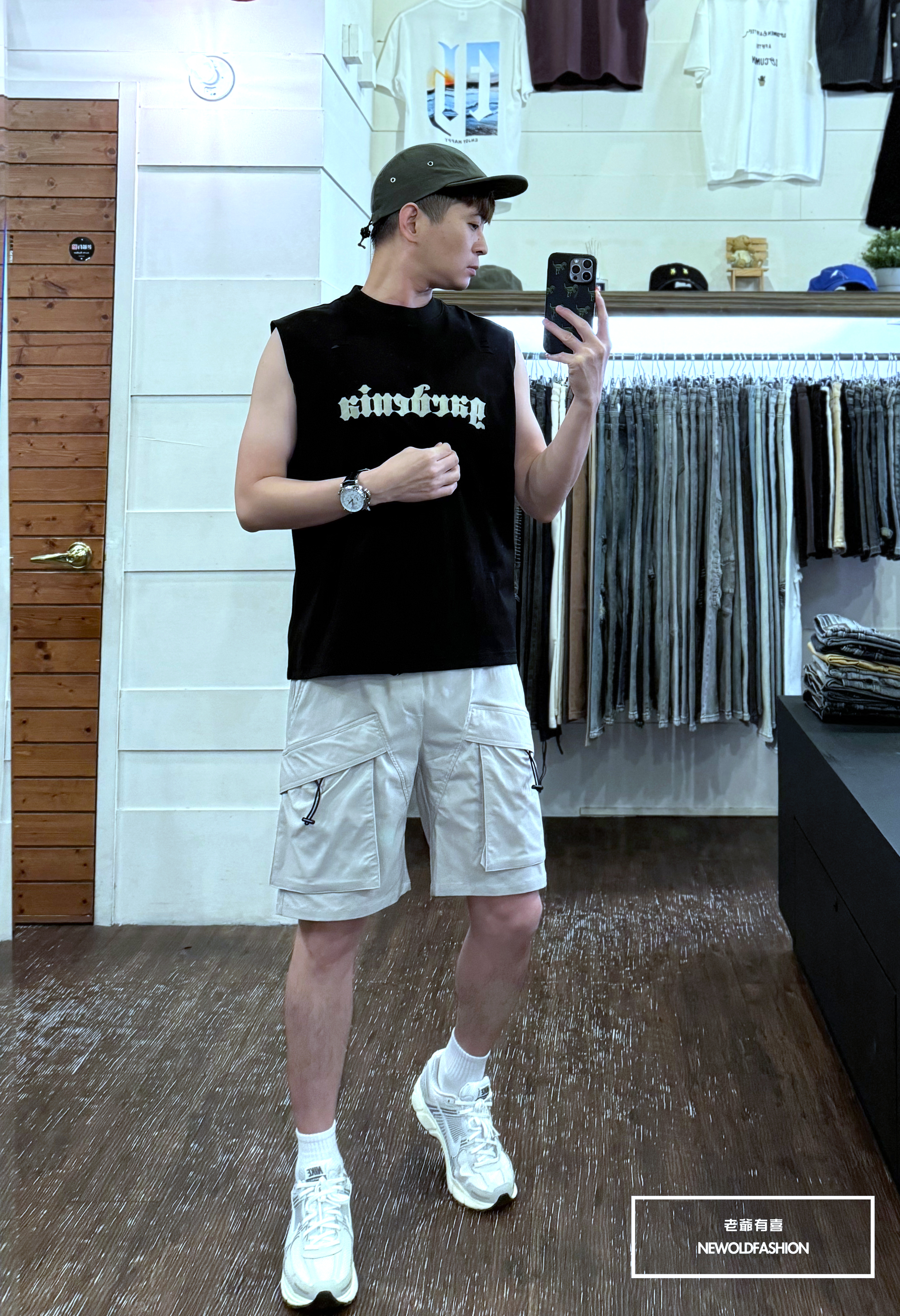 『新品上市』重磅羅馬G棉質背心(NOF2405S8005)-黑