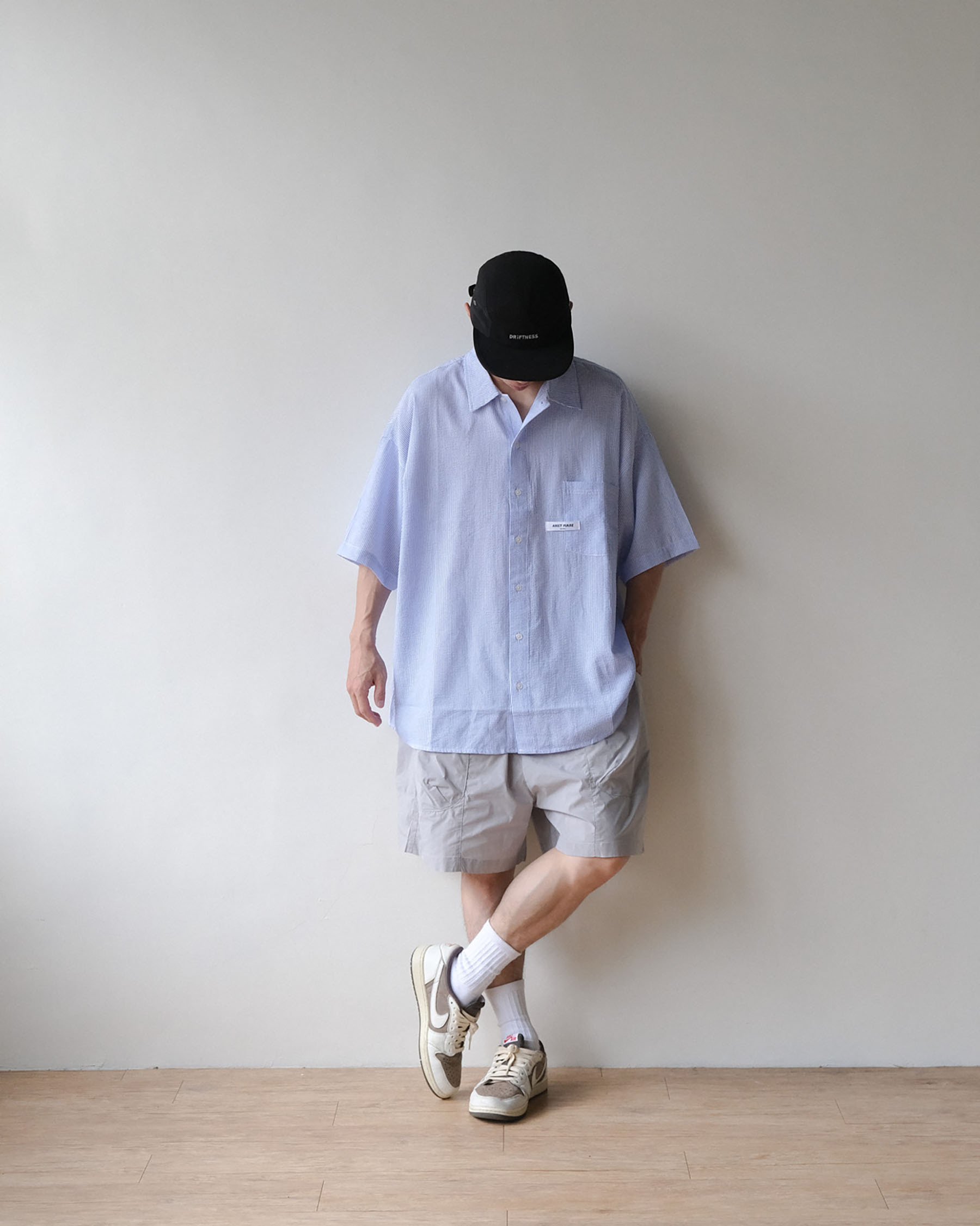 "現貨" ANST 織標泡泡紗條紋襯衫 AN.57